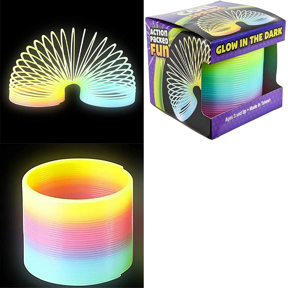 Amazon.com: Plastic Coil Spring, Glow-In-The-Dark Magic Rainbow Slingy,  Party Favor, Birthday Bag Filler, Stocking Stuffers, 3" (80MM) (Single) :  Toys & Games