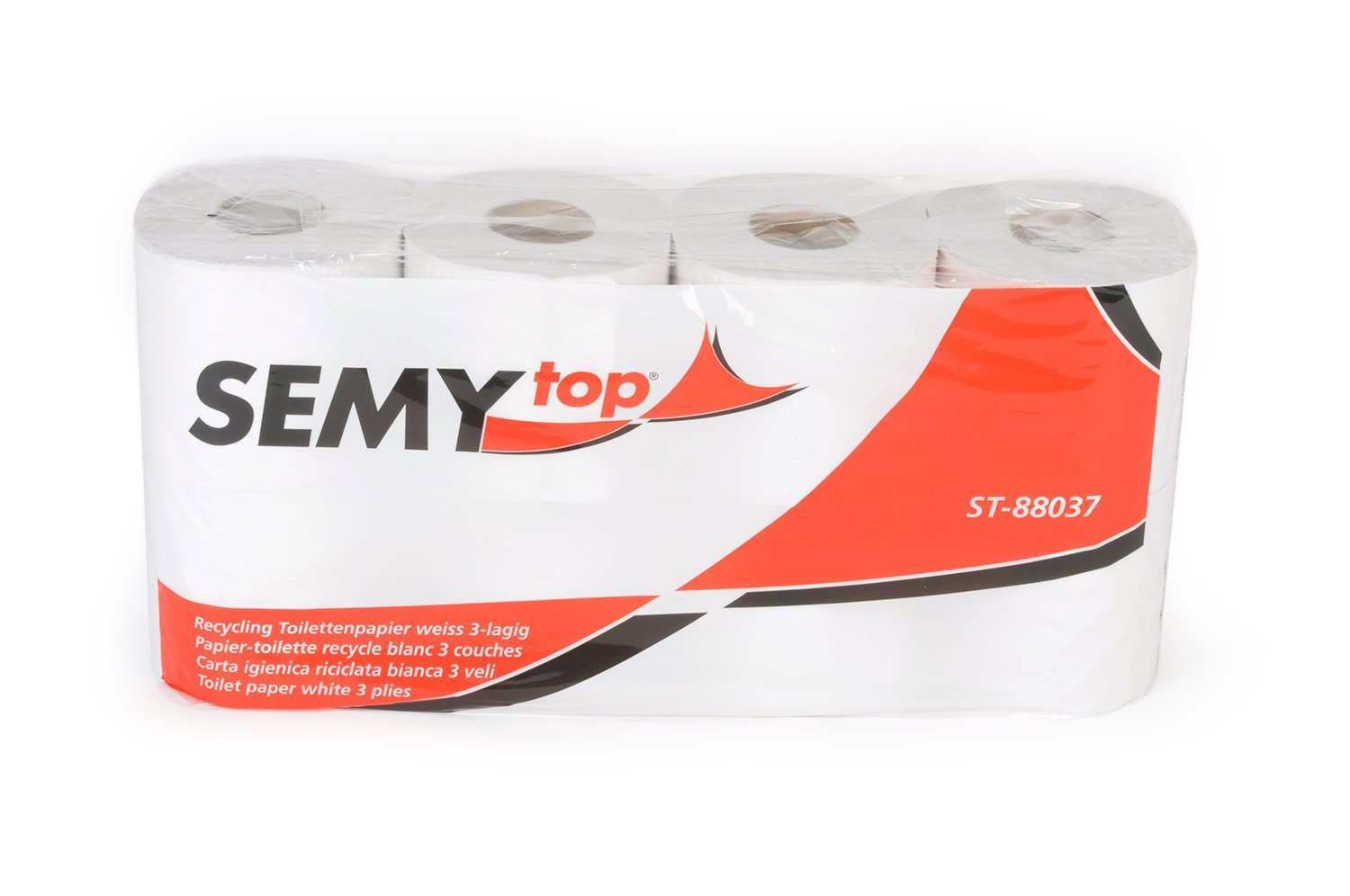 Semy Top Toilettenpapier 3 lagig 250 Blatt Recycling weiß, 7er Pack (7 x 8 Stück)