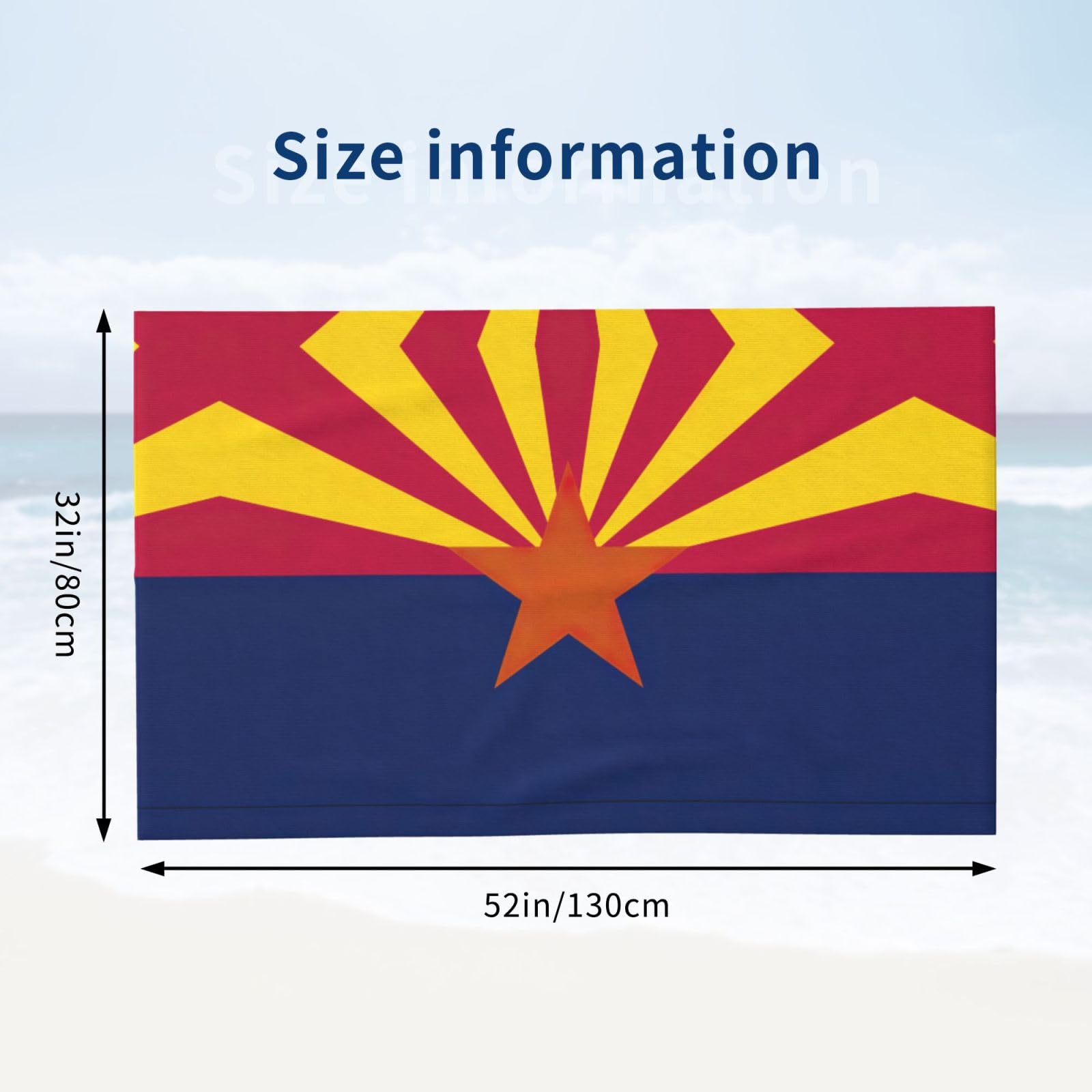 Flaga stanu Arizona nadruk dorośli ponadwymiarowe ręczniki kąpielowe plażowe szybkoschnące miękkie lekkie prezent podróżny