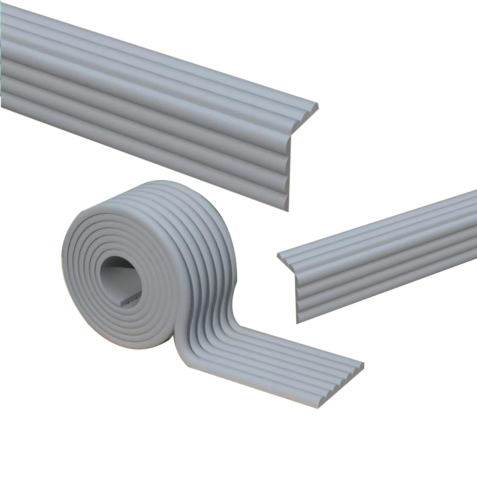 Furniture Corner Guard Edge, Foam Corner Bumpers,Furniture Sharp Edge Protector Strip W Shape, for Table,Countertop(Gray,4M)