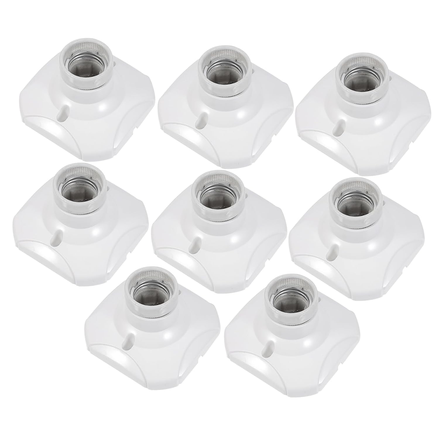 Vaguelly 8pcs E27 Ceramic Lampholder Square Base Flame Retardant Lamp Holder for DIY Lighting Compatible Home Decor and Ceiling Fixtures