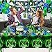 Video Game Birthday Party Decoration - Neon Game Party Tableware Include Plate Napkin Banner Tablecloth Game Level Up Theme Decorations for Boy Gamer Birthday Decor Serves 24