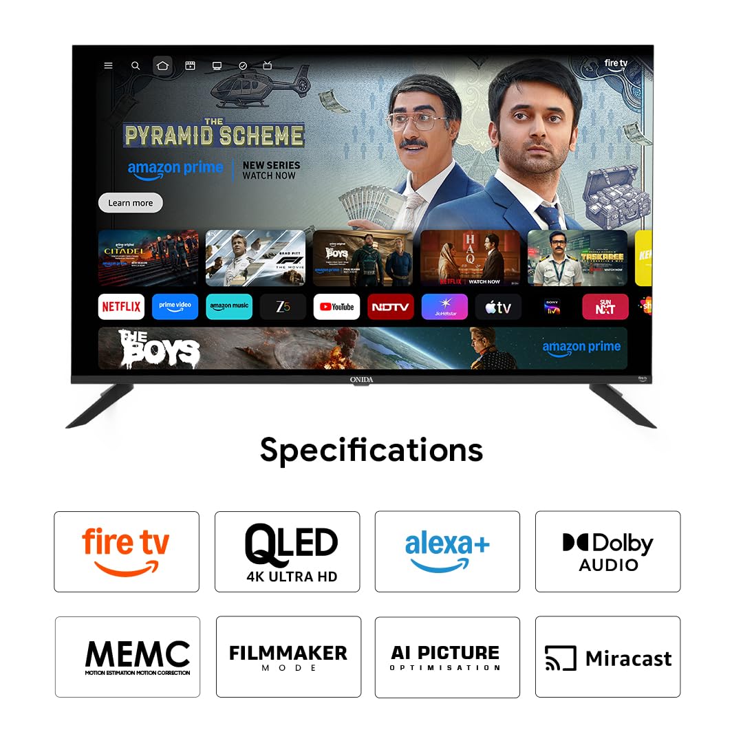 Onida 108 cm (43 inch) QLED Ultra HD 4K Smart Fire TV Q43UFD — Amazon image 2