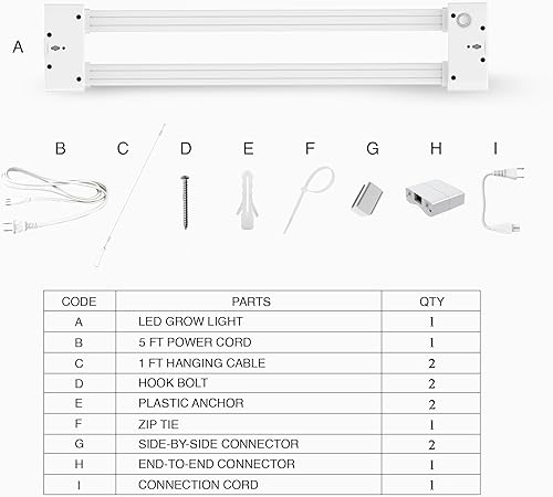 Miniatura 6 de Luz LED de crecimiento de espectro completo modular enlazable 5000K luz diurna + 660 nm accesorio de iluminación roja para plantas de interior (2
