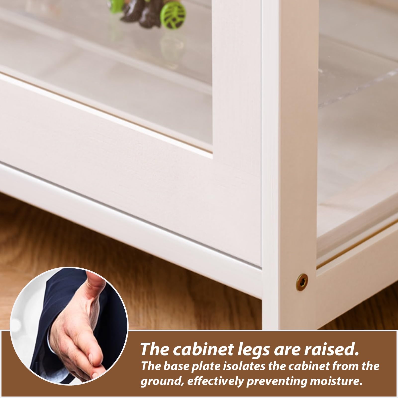 Stylowa wielopoziomowa witryna z zamykanymi drzwiami akrylowymi - bezpieczne przechowywanie do salonu, sypialni i gabinetu - nowoczesny design z klapką i eleganckie rozwiązanie regałowe