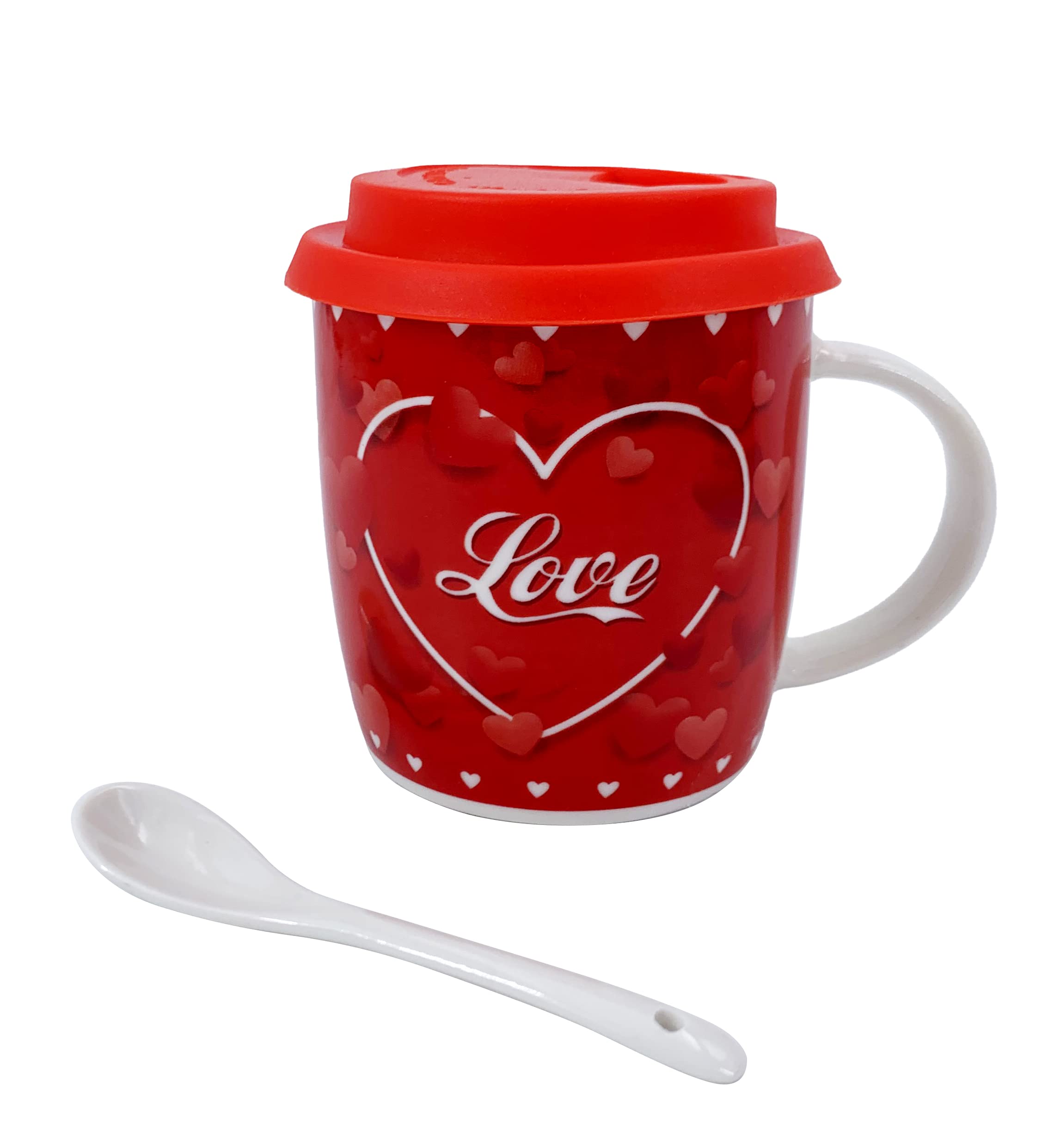 Valentine Mug with Lid Assorted 12cm