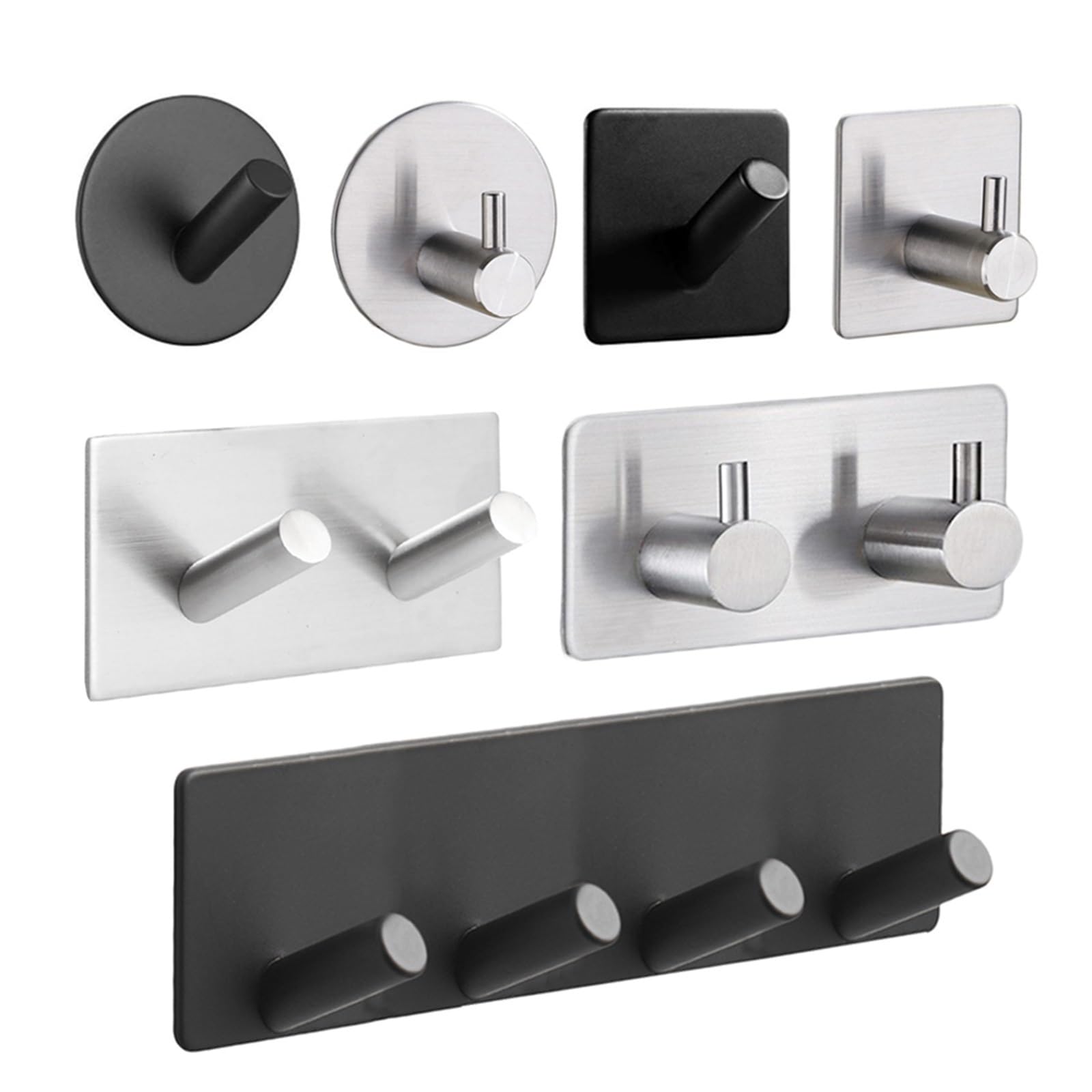 Dvmsief H Coat Ooks Stainless Steel Ooks Self Adhesive Black Wall Ook Multi-Purpose Towel Clothes Bags Key Angers Eavy Duty Ome Storage(H)
