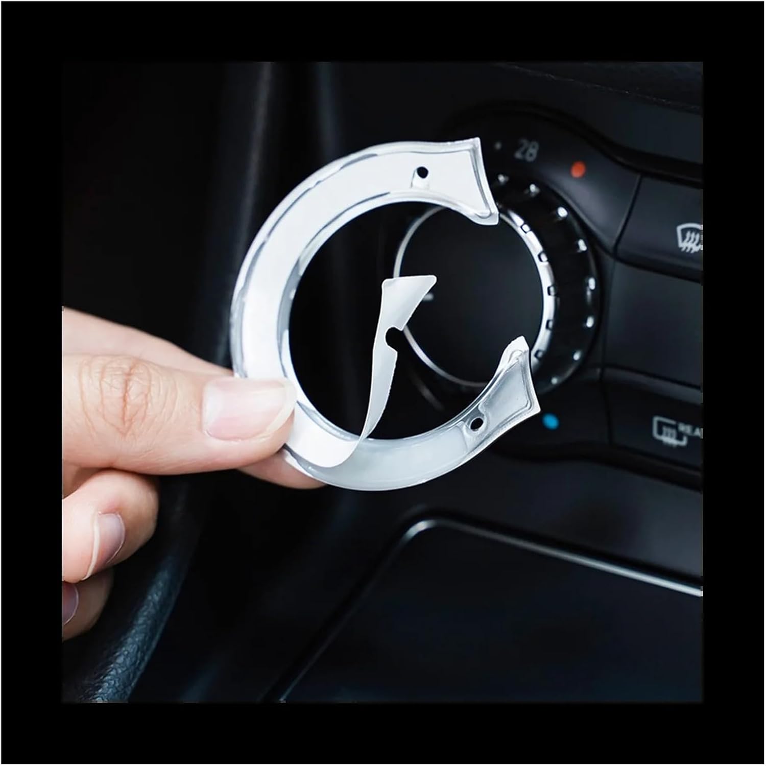 Heater AC Temp Control Knob Car Center Console Air Conditioning Button Sticker Trim Fit for Benz CLA C117 GLA X156 A B Class W176 W246 Auto Air Conditioner Parts