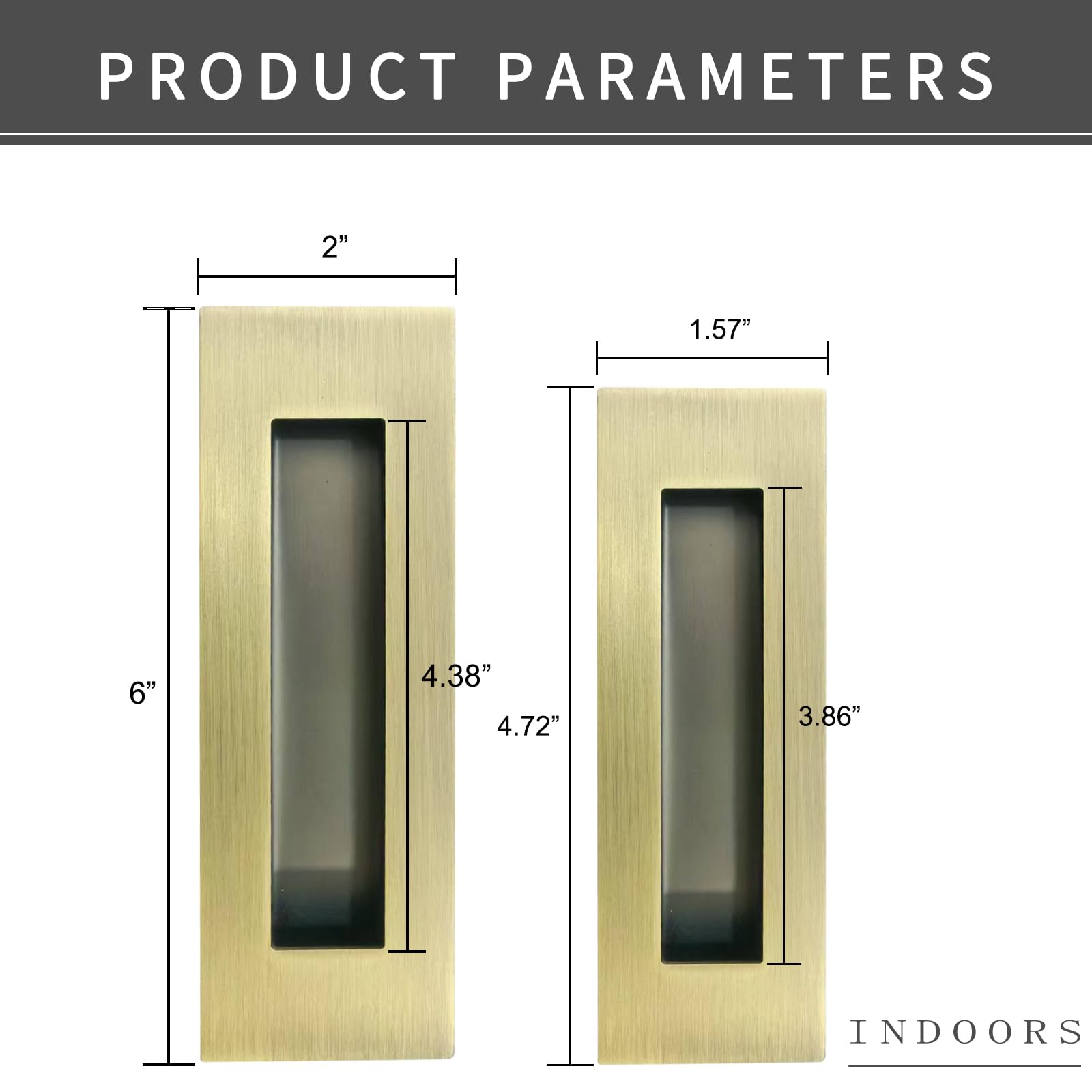 Recessed Finger Flush Pulls with Edge Pull Antique Brass - 6Inch Sliding Closet Door Handles Hardware Suitable for Pocket Door,Closet Door,Sliding Doors, Barn Door Handle — Amazon image 3