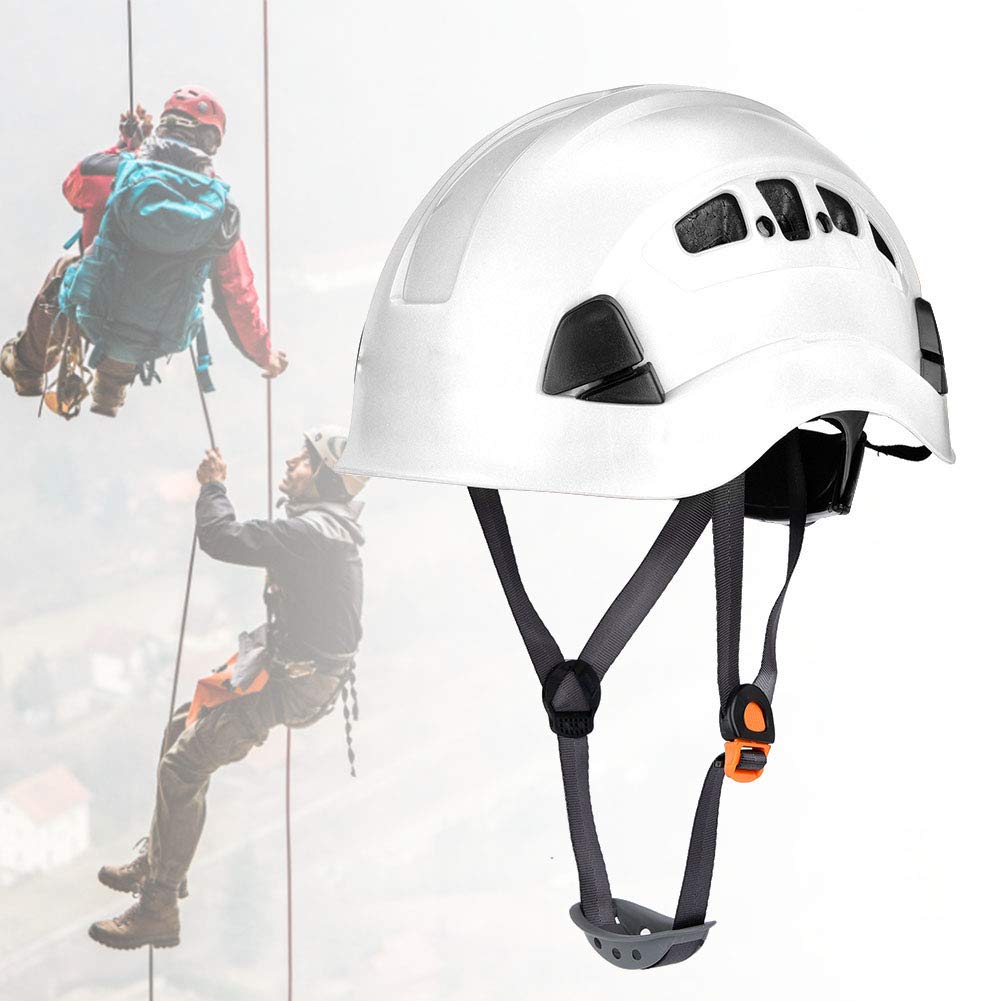 Casco de Casco de Escalada, ABS y PC Half Helmet Bulbe Casco con Alta Fuerza para la Escalada de Roca (White)