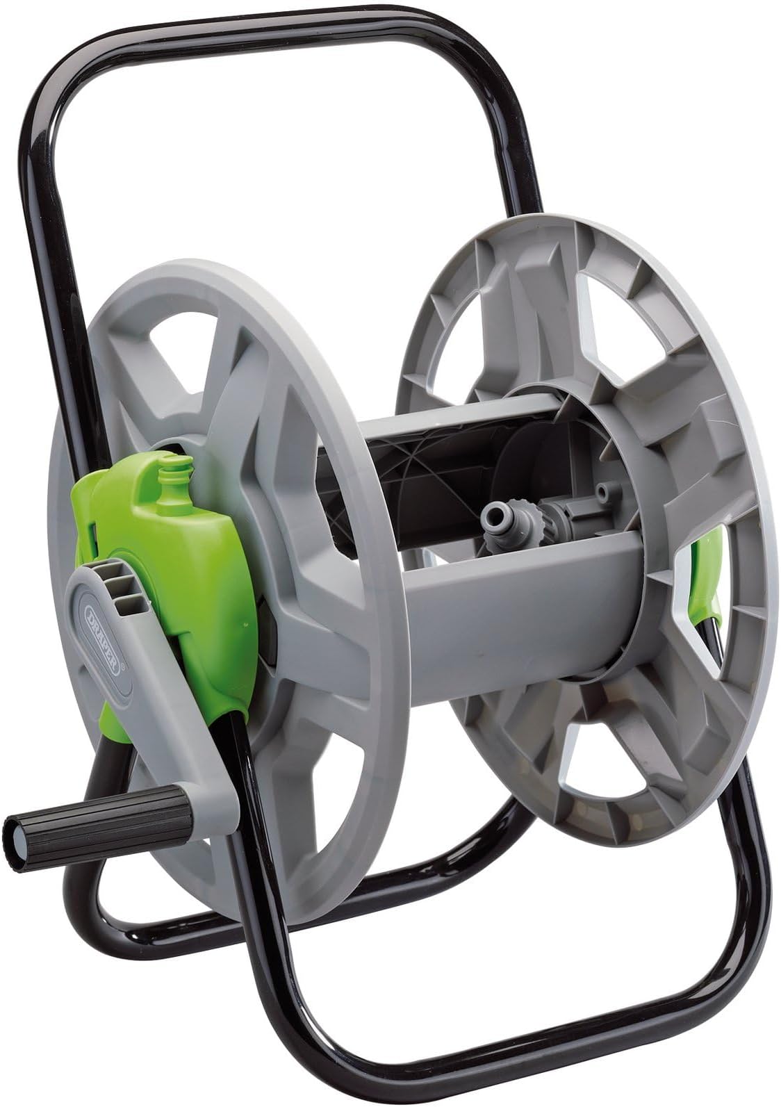 Draper Garden Hose Pipe Reel Cart | 45m Storage Capacity | Wall Mounted or Portable Design | Angled Hose Connecter | Hose reels without Hose | 25068