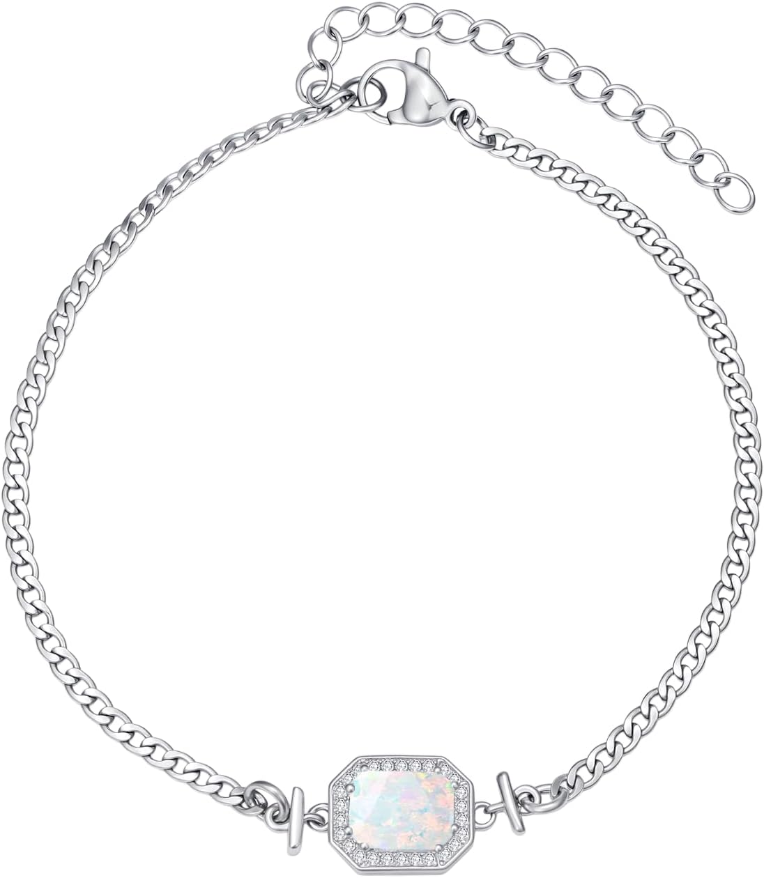 Mothers Day Gifts for Women Dainty 18k White/Yellow Gold Stand Birthstone Bracelet Birthstone Jewelry Valentine Birthday Day Gifts for Women Her Mother Girlfriend Sister