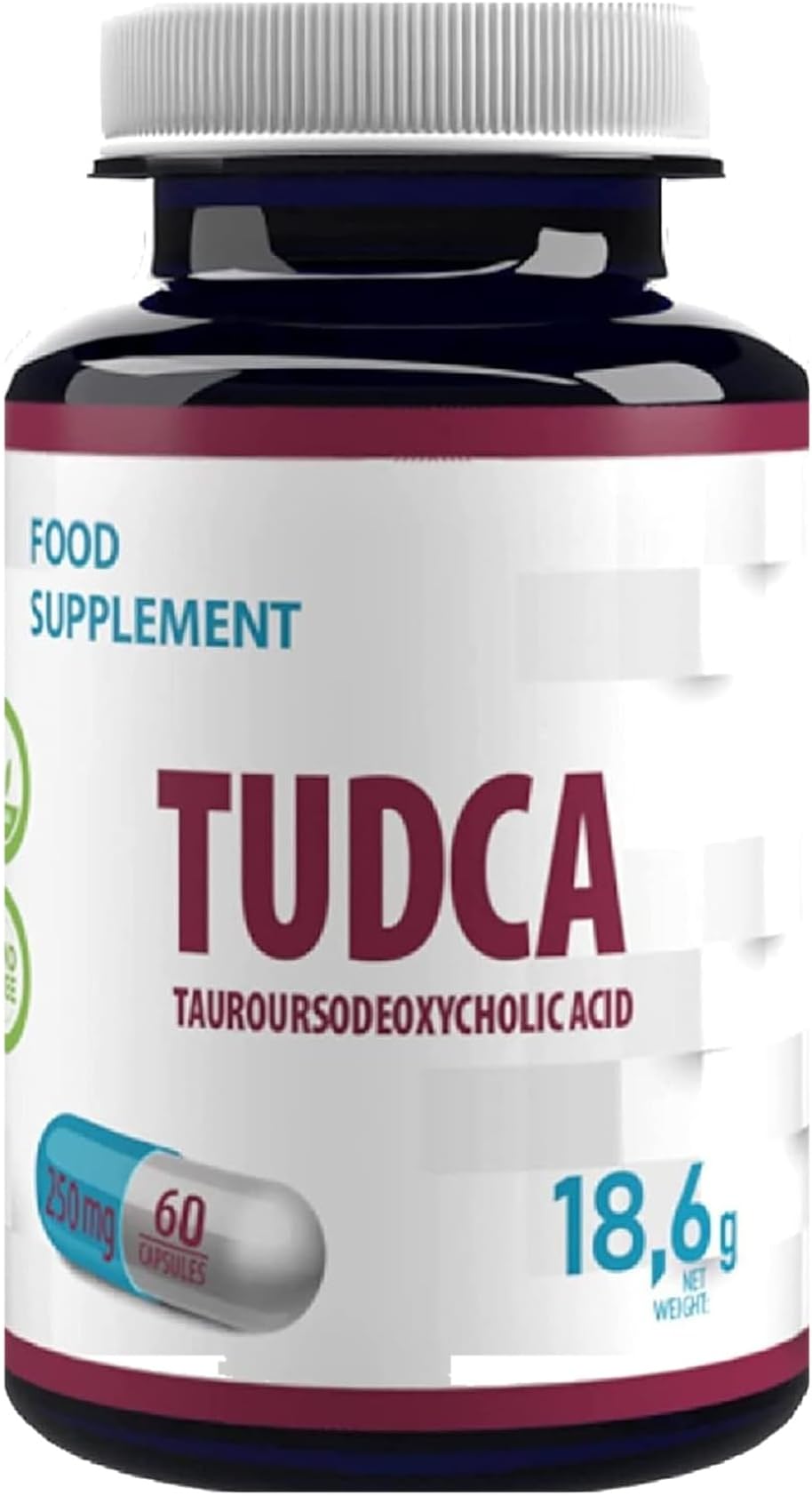 Hepatica TUDCA 250mg | Tauroursodeoxycholic Acid | 500mg Daily Serving | 60 Vegan Capsules | 1-Month Supply | 3rd Party Lab Tested