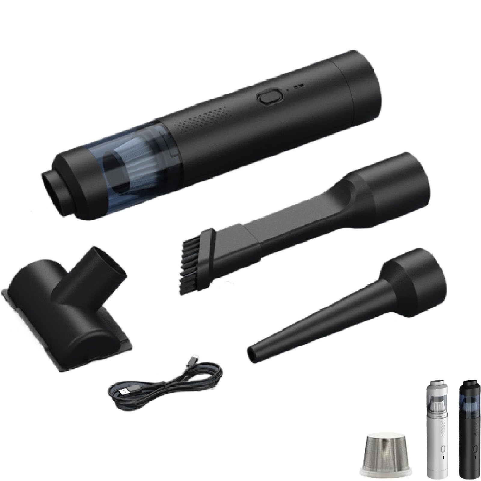 Voalsz Cordless Handheld Vacuum, 19000Pa Strong Suction 4-in-1 Portable Car Mini Vacuum Cleaner, Type-C Fast Charge, for Car, Home, Office, Travel & Pet Hair (Black)