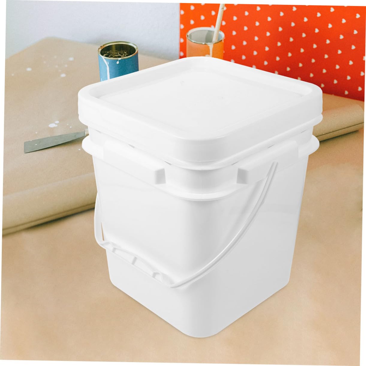 Ciieeo 2 Cubos De Pintura De Plástico Tapa Contenedor Vacío para Almacenar Multifuncional