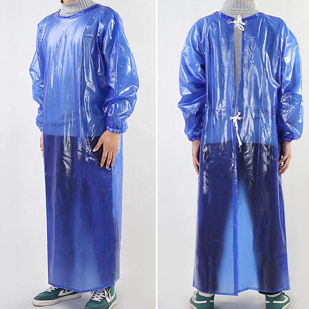 Poncho impermeabile riutilizzabile da viaggio per Grembiule da macellaio grembiule in gomma grembiule impermeabile a maniche lunghe grembiule in PVC trasparente resistente unisex for macello fabbrica