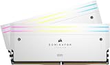 CORSAIR DOMINATOR TITANIUM RGB DDR5 RAM 32GB (2x16GB) DDR5 Up to 6000MHz CL30 Intel XMP iCUE Compatible Computer Memory - White (CMP32GX5M2B6000C30W) - 1