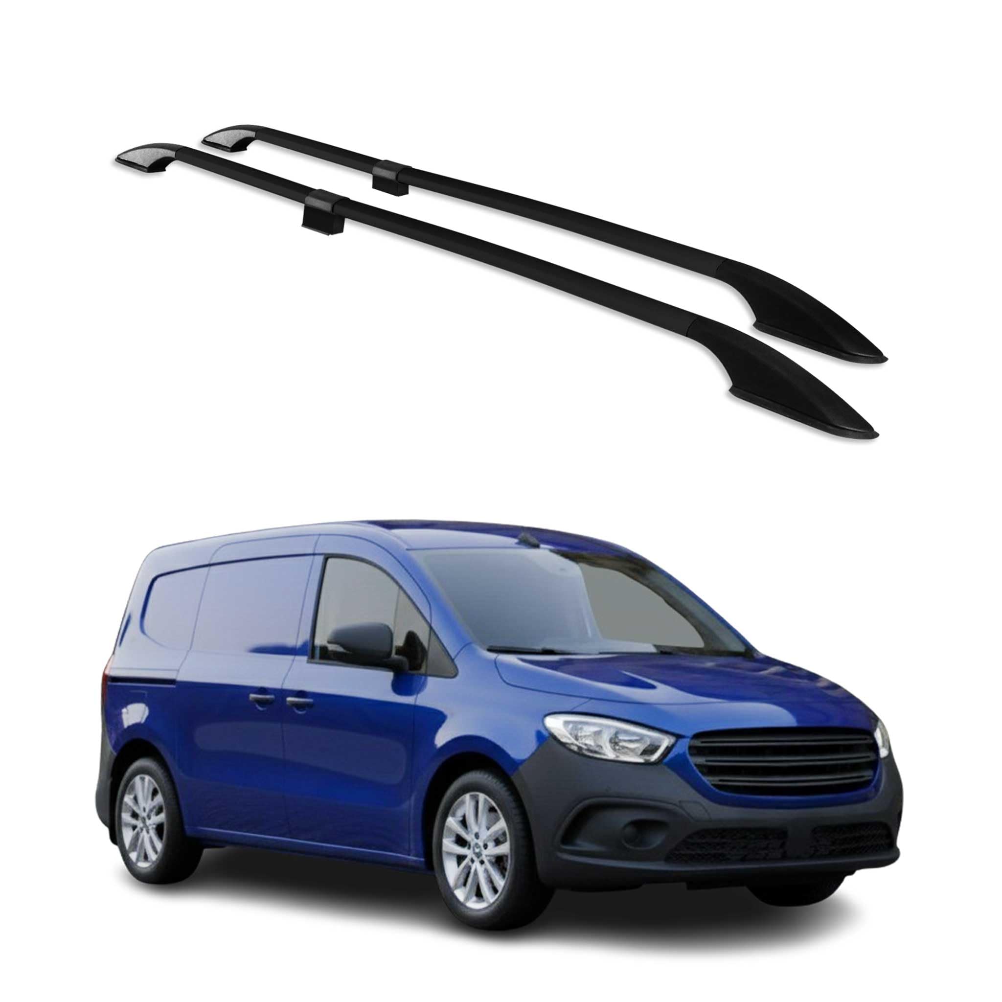 Barres de Toit longitudinales pour Mercedes Citan 2021-2026 L2 empattement Long Aluminium Noir 4 Pcs