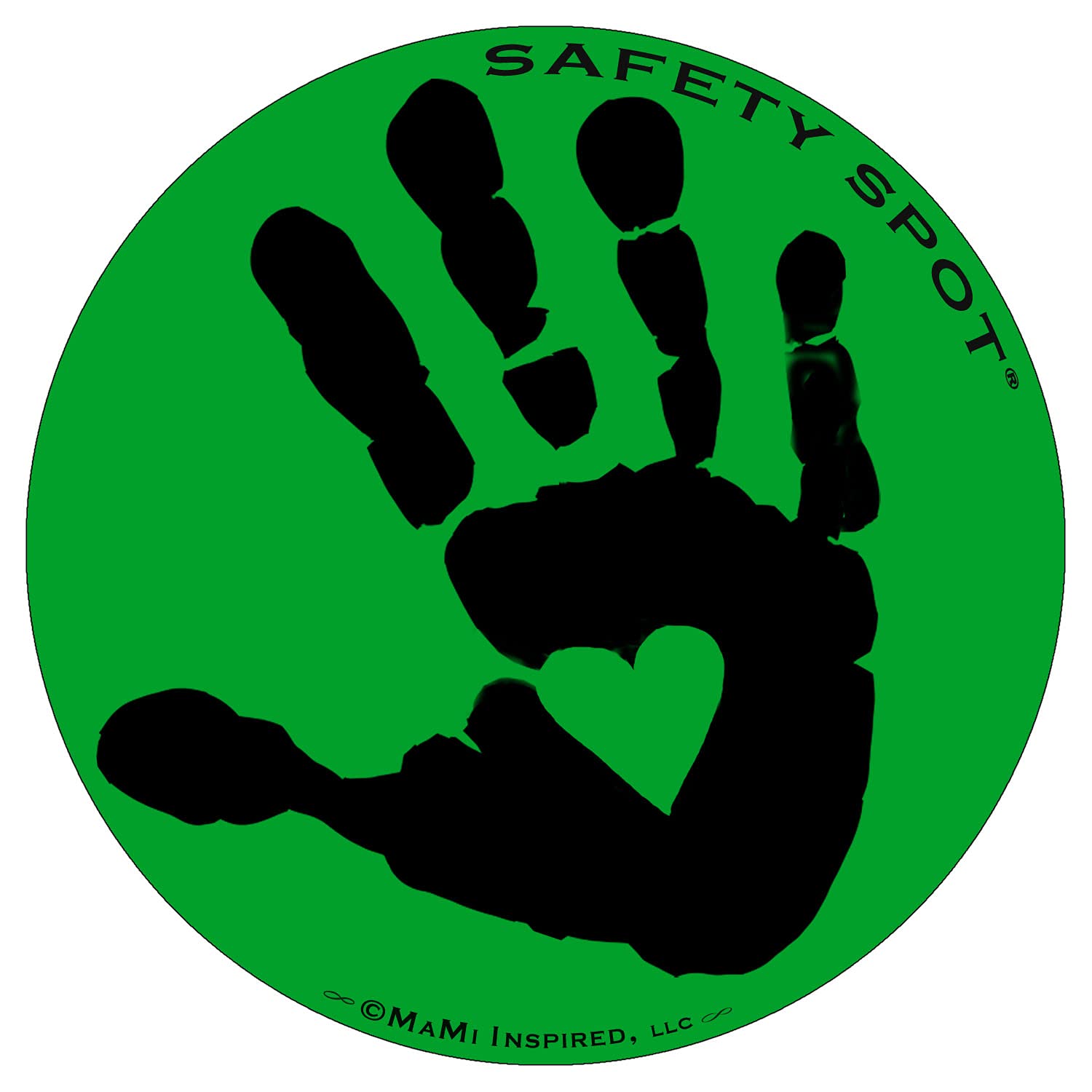 Magnet - Kids Handprint for Car Parking Lot Safety - Colored Background with Handprint (Green)
