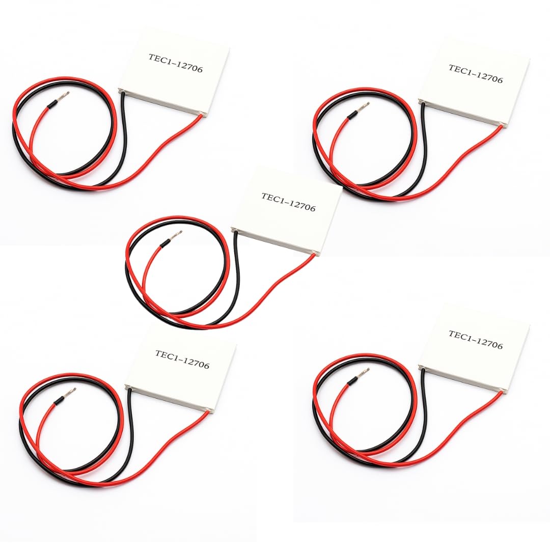 5 x Cella Peltier Dissipatore TEC1-12706, DC12V 60W Modulo Raffreddamento Termoelettrico 40mm x 40mm