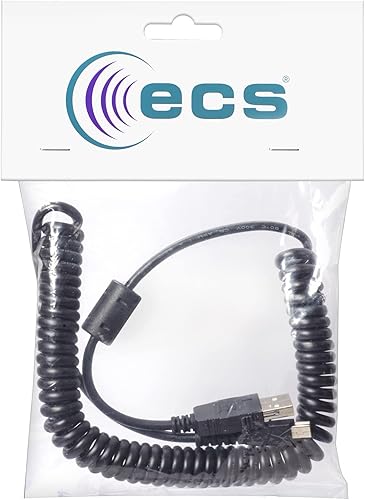 Miniatura 3 de ECS Cable rizado USB de repuesto de 2.5 a 5.5 pies compatible con SpeechMike Premium y Touch