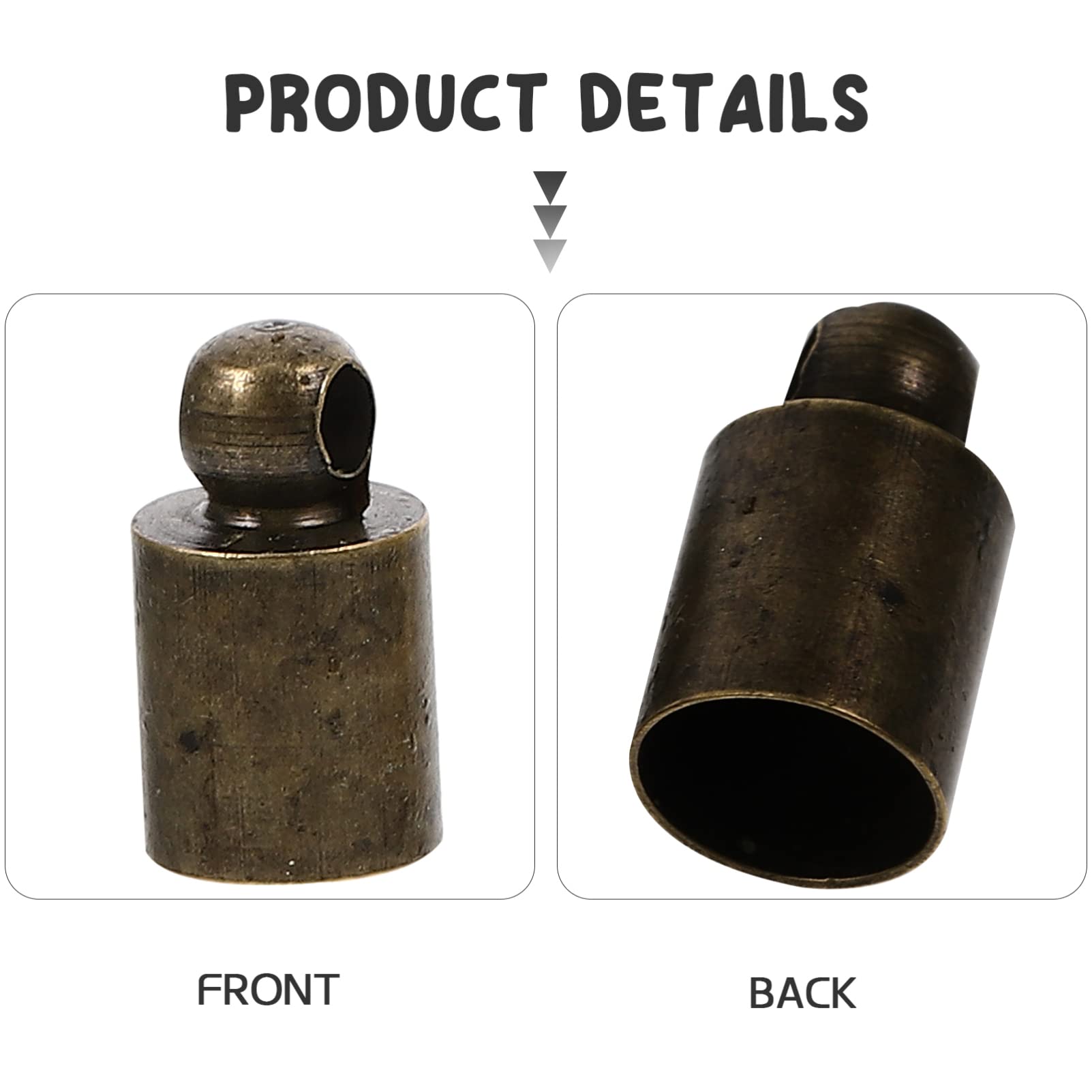 HOMSFOU 2sets 100pcs Metal Tassel End Caps Durable Copper Jewelry Making Supplies for Keychains Necklaces Bracelets and Bag Pendants Mixed Colors for DIY Projects 100pcs*2