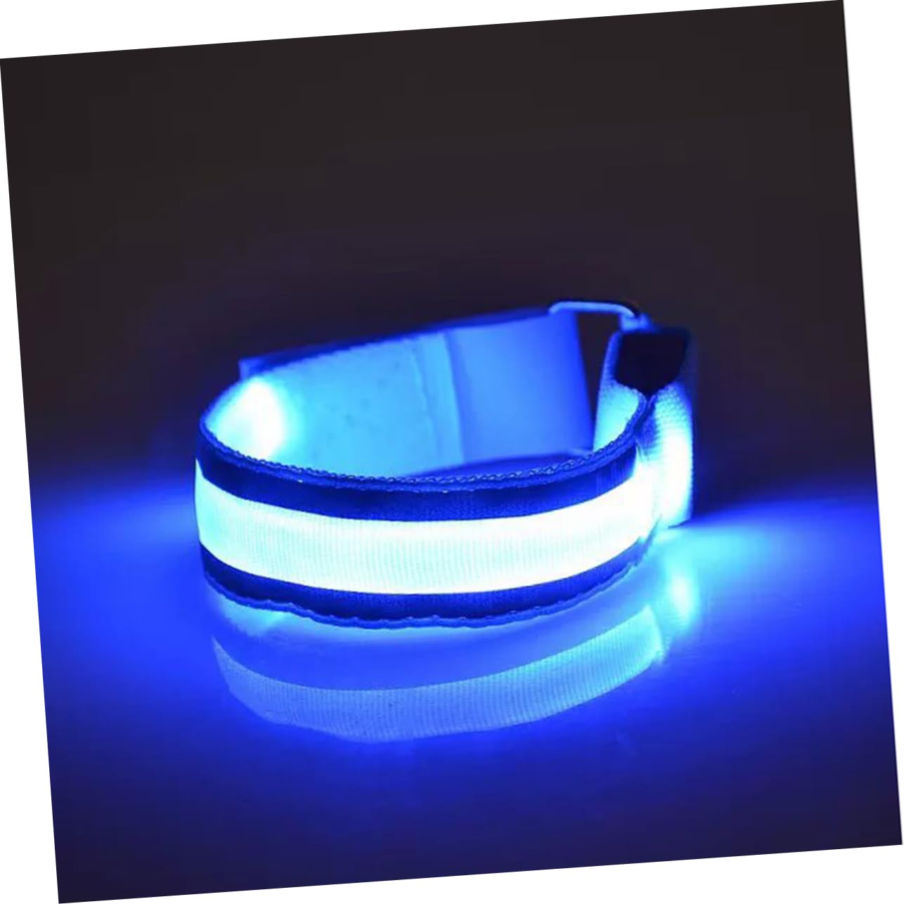 Abaodam 2 Ensembles Bracelet Réfléchissant Ceinture De Course Réfléchissante Haut Train De Roulement Réfléchissant Nuit Bracelet LED Lumière Elastiques Bracelets Bleu 12 Pièces * 2