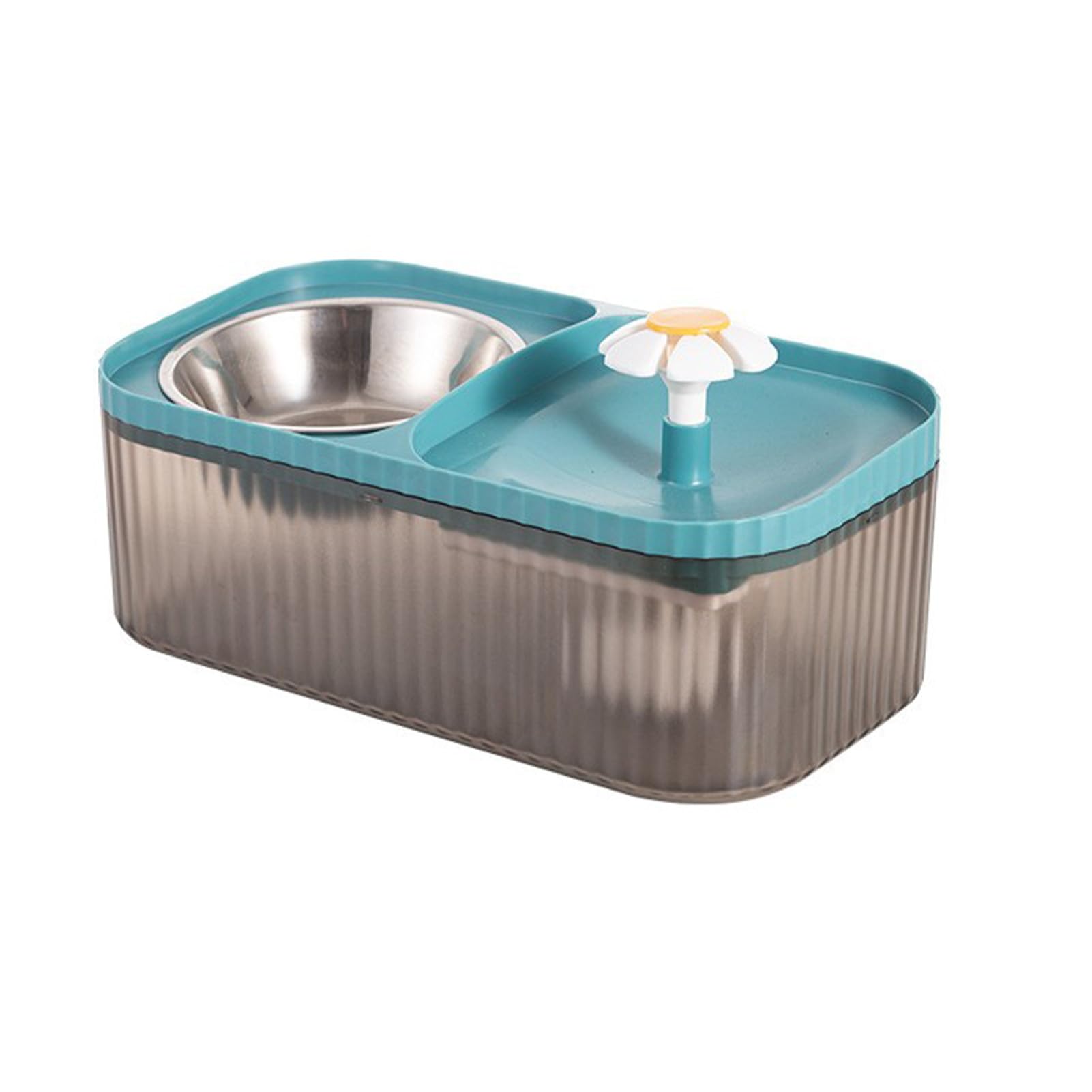 2 in 1 Cat Water Fountain and Food Bowl,Cat Fountain Water Bowl,Pet Water Bowl Fountain,Automatic Pet Water Dispenser,Cat Food and Water Bowl Set,Cat