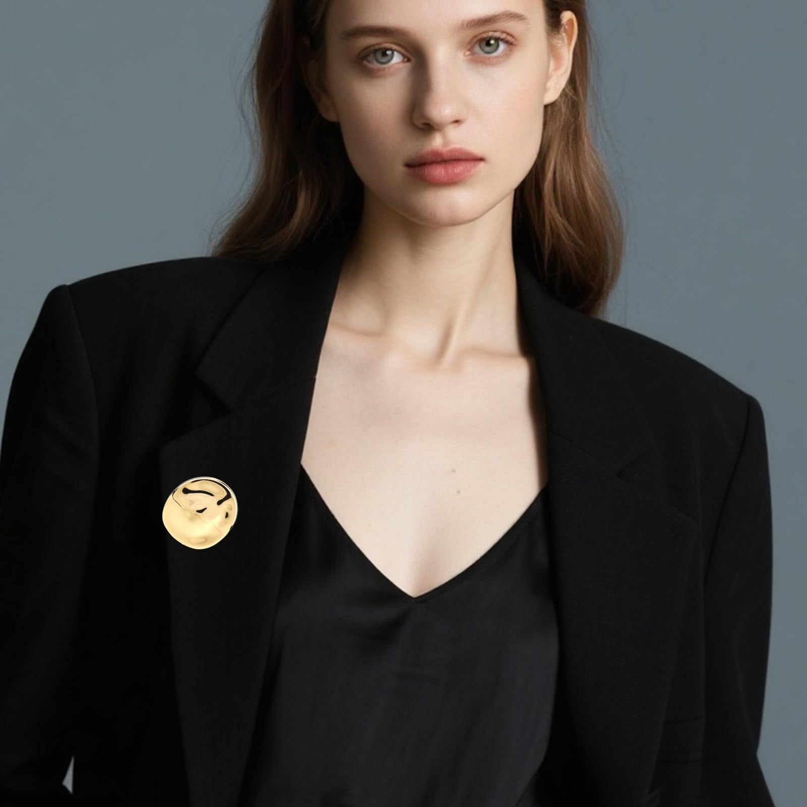 Mikovivi Géométrique Broche en Métal, Broche Vintage Rondes Irrégulières pour Femmes Hommes Élégante Épinglette Bijoux Robe de Soirée pour Mariage Fête D'Anniversaire