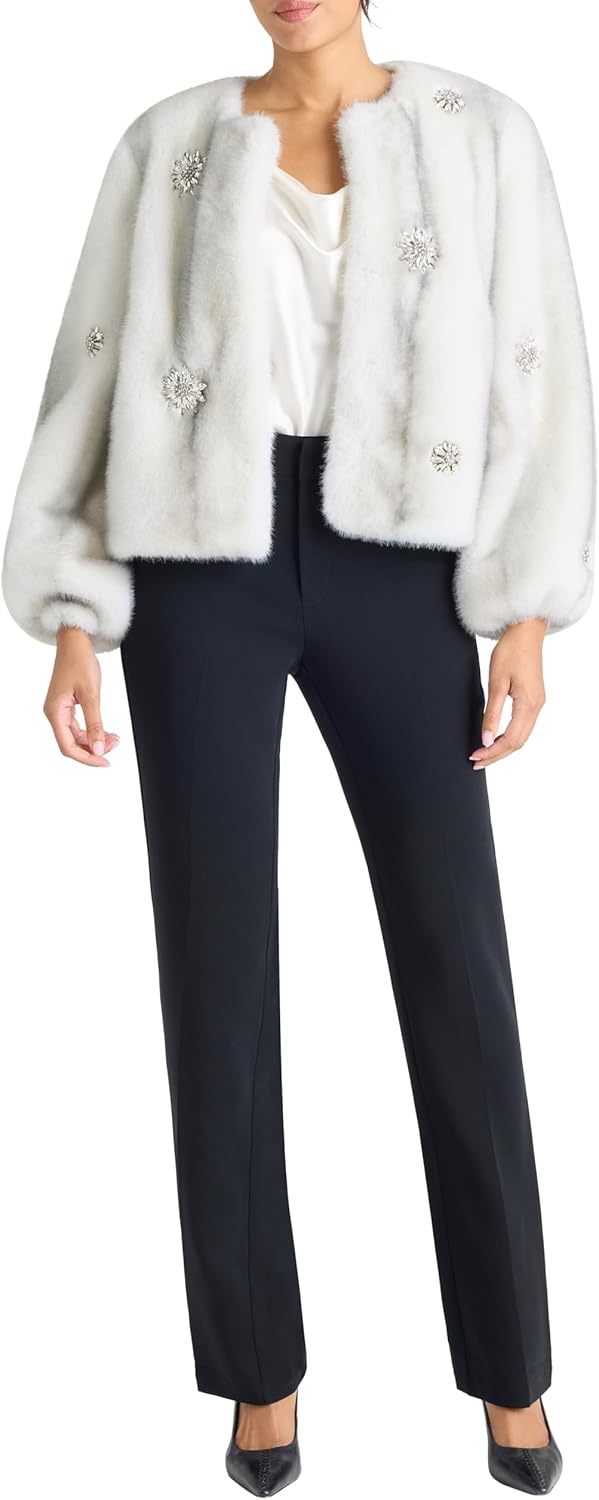 Cinq à Sept womens Faux Mink Benson Coat - Image 2