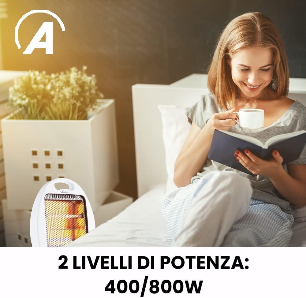 Stufa Al Quarzo Pieghevole SQUADO - 400W/800W Riscaldamento Infrarossi - Foto 8