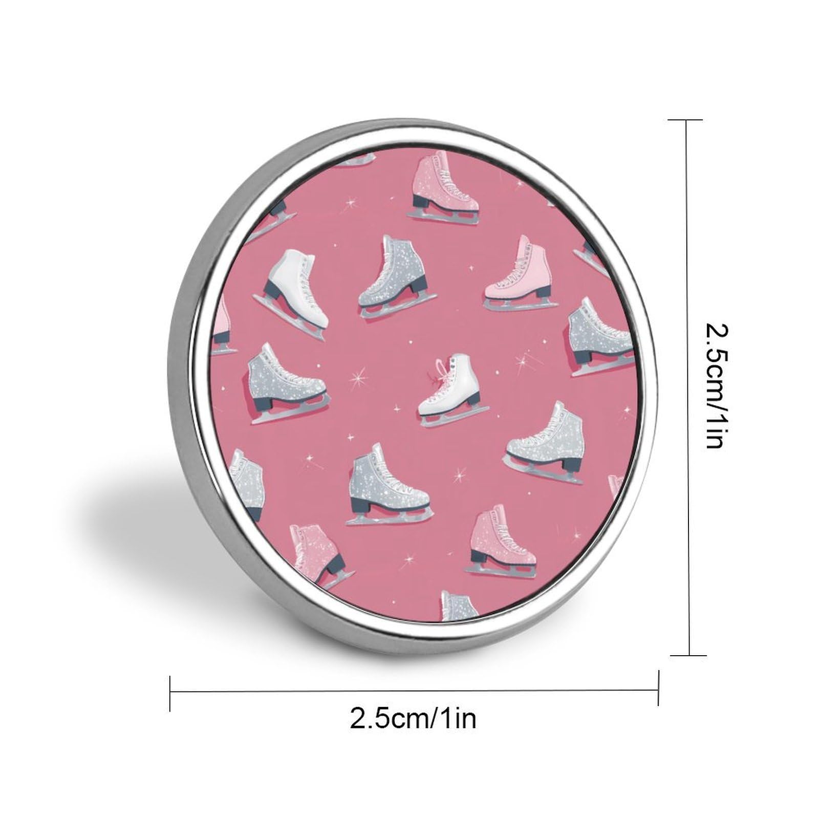Ice Skating Shoes Round Lapel Pin Button Brooch Pins Badge for Clothing Jewelry Accessories — view 2