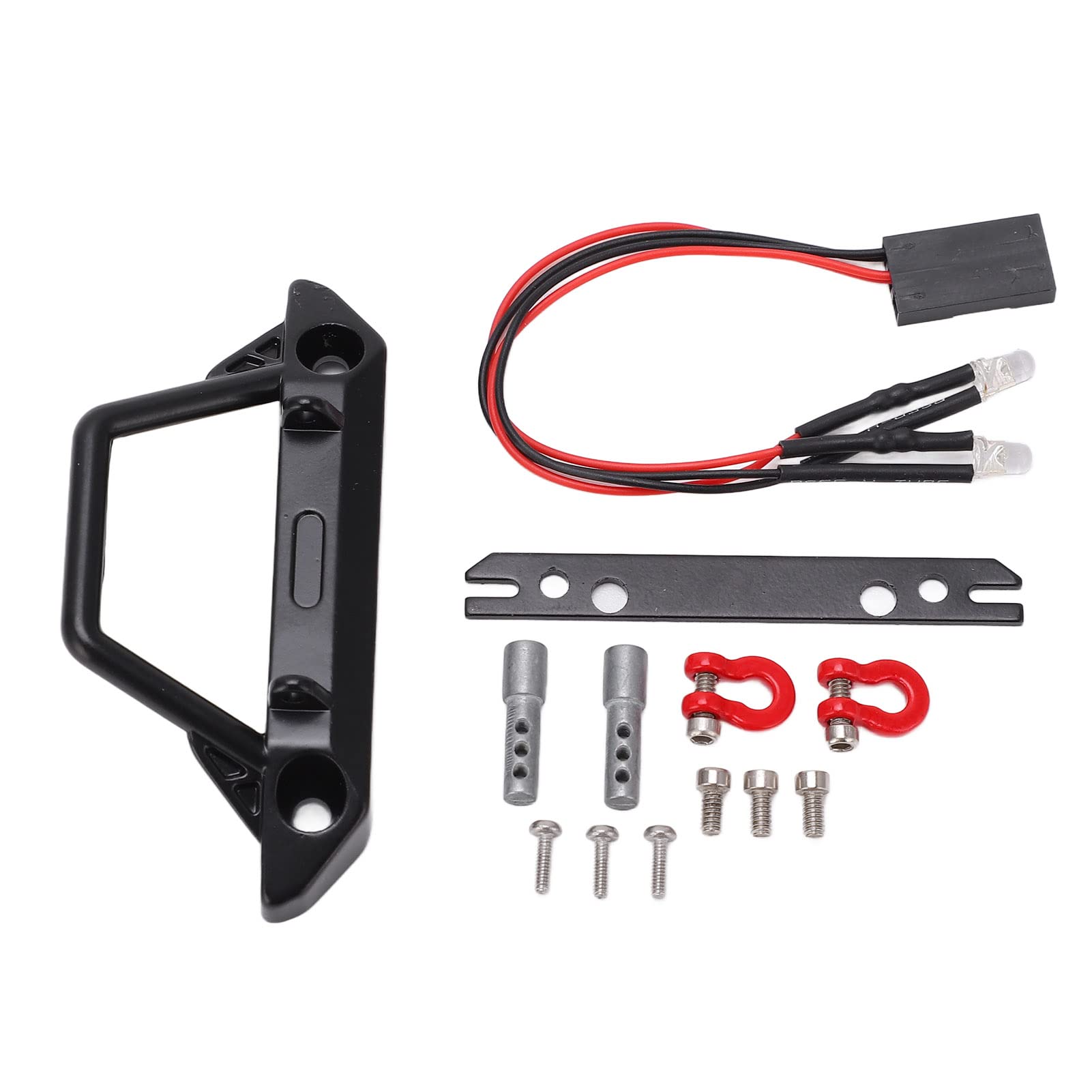 VGEBY RC Front Bumper With LED Lights - Heavy Duty Iron Bumper For Axial SCX24 1/24 Scale Crawler Cars