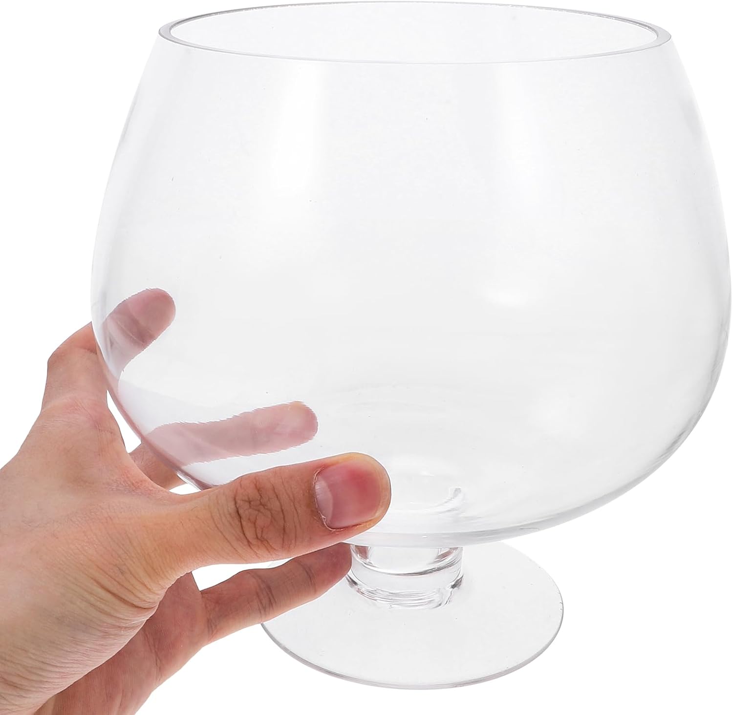 GANAZONO Clear Bubble Bowl Glass Fish Bowl Terrarium Globe Flower Vase Hydroponic Vase Goblet Beer Glass Centerpiece for Home Office Wedding Party Tabletop Decor 6.68inches