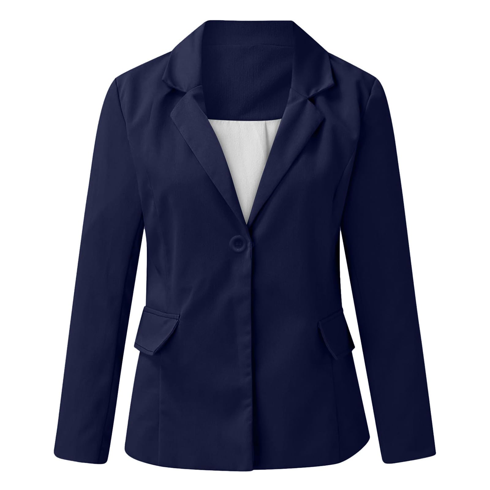 Generisch Elegante OL-Cardigan-Anzugjacke für Damen mit einfarbigem, V-Ausschnitt Knöpfen