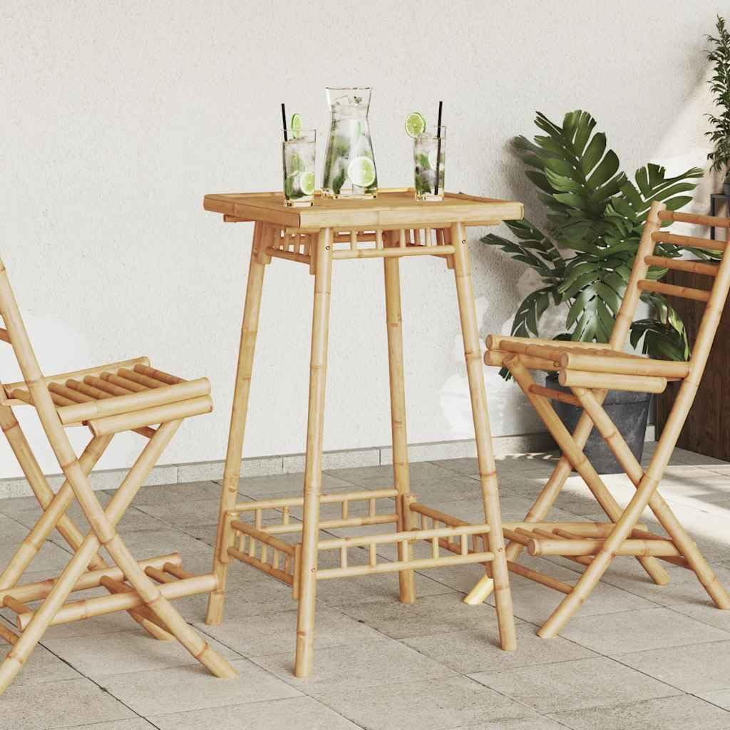 vidaXL Garten-Bartisch Quadratisch 55x55x100 cm Bambus, Gartenbartisch, Outdoorstehtisch, Gartenbar
