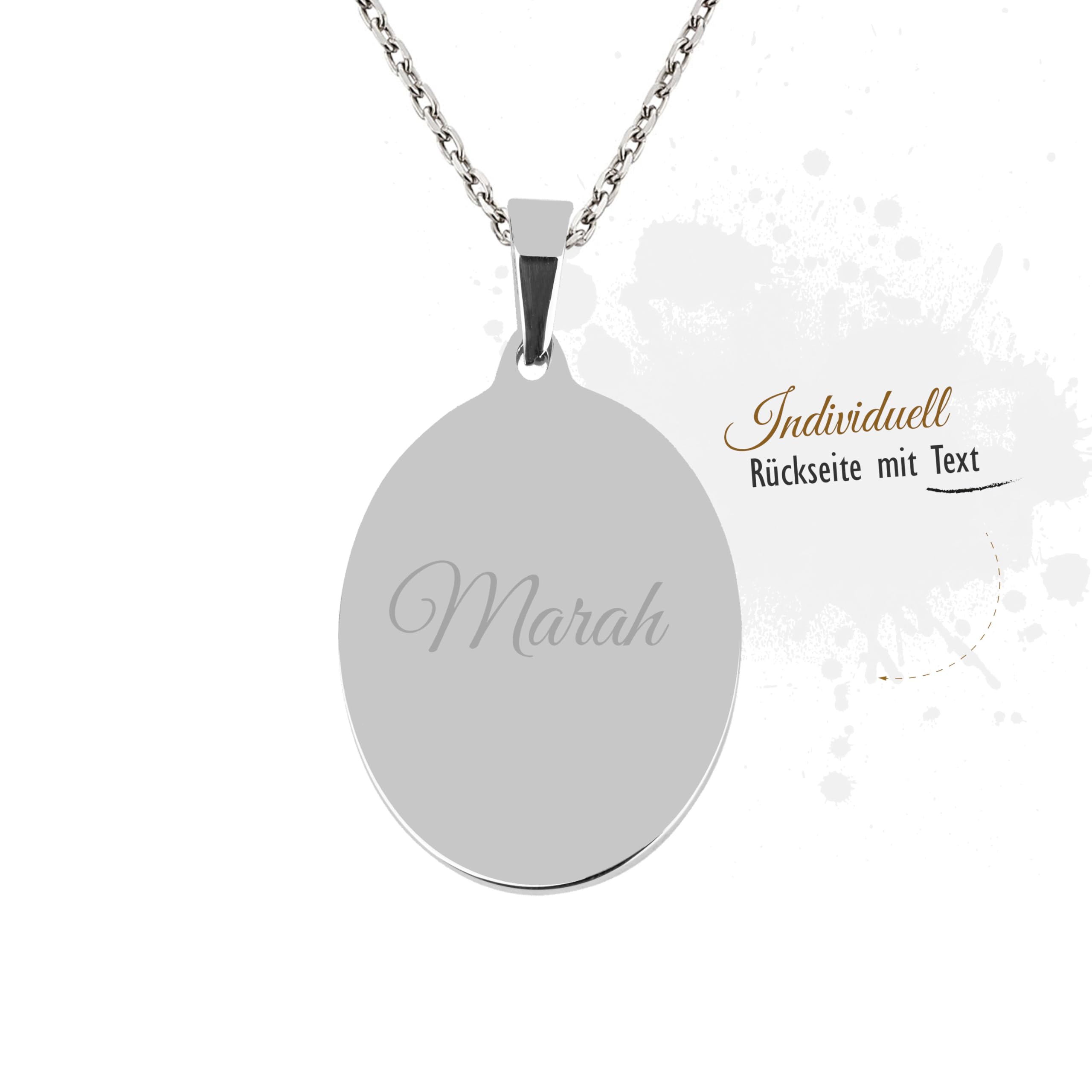 Foto Anhänger oval Edelstahl mit eigener Fotogravur auch mit Kette wählbar/Bildgravur/Gravur