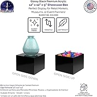 Vista 95 de Acrylic Display Riser Box Clear Plexiglass 12" x 12” x 19” No Lid Hollow Pedestal 5 Sided Display Trinkets Flowers Dust Cover Bin Collectible Items