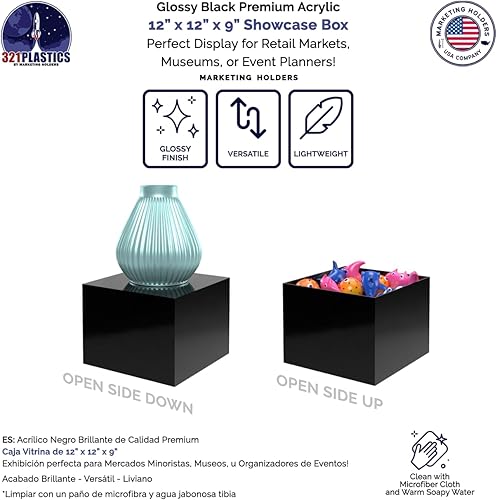 Miniatura 37 de Marketing Holder - Cubo de exhibición alto de 12 x 12 x 42 pulgadas, soporte de escultura artística de plexiglás acrílico, columna elevadora hueca