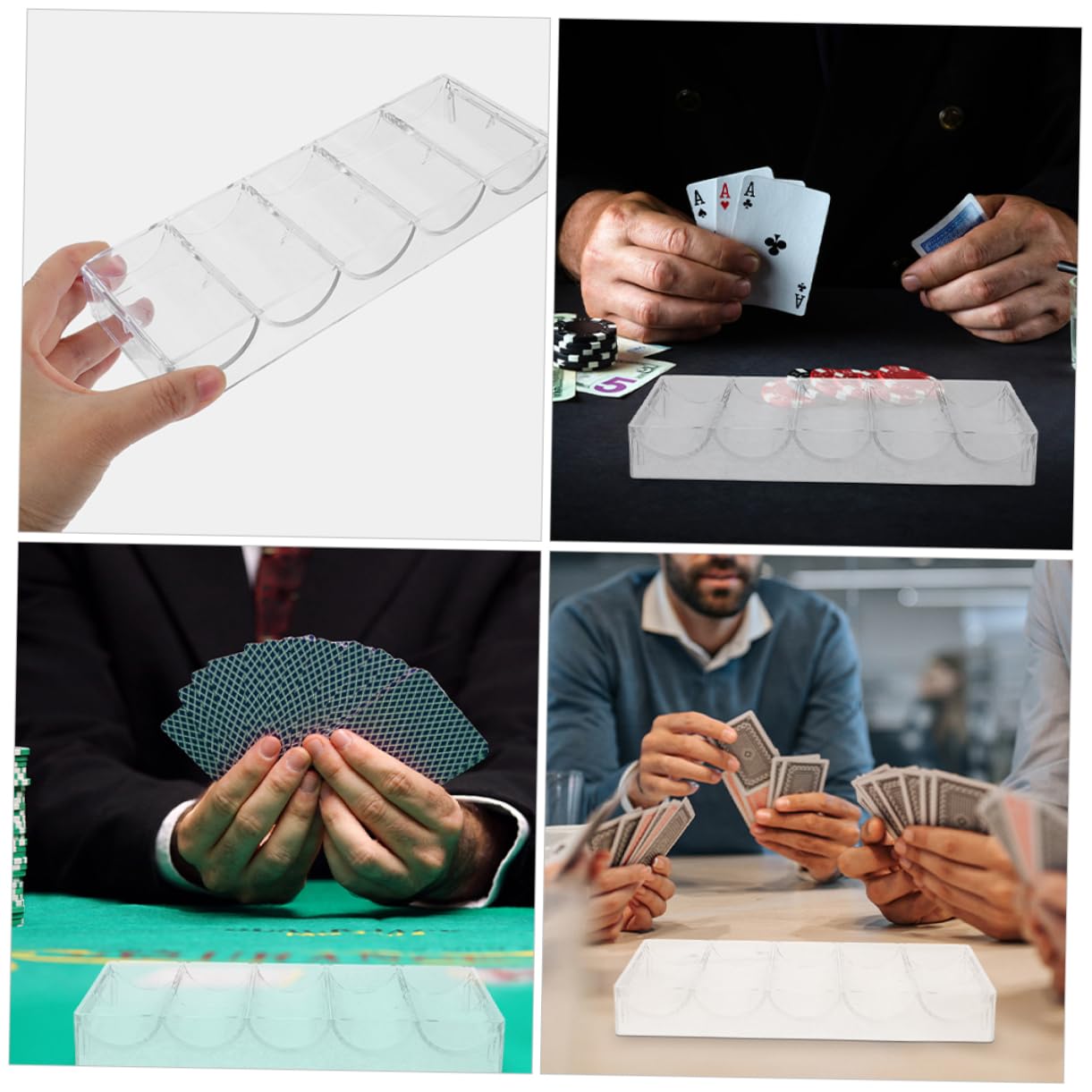 SUPVOX Sturdy Poker Chip Case Acrylic Poker Chip Holder Easy Open Design Multi-function Chip Organizer