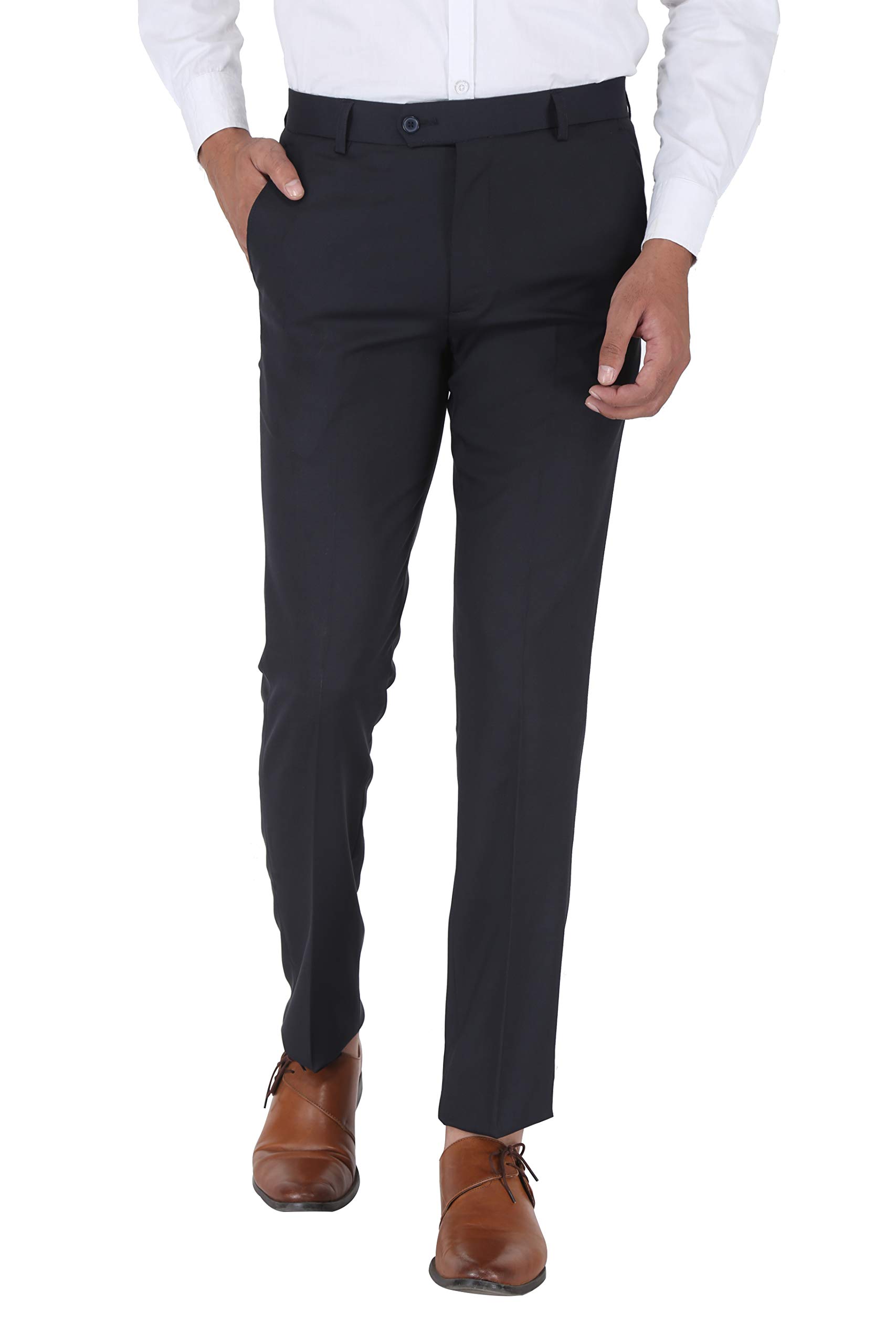 maleno Men's Regular Fit Polycotton Trouser Pant's Formal Trouser Casual Trouser Pant (Pack of 2)-picture-20