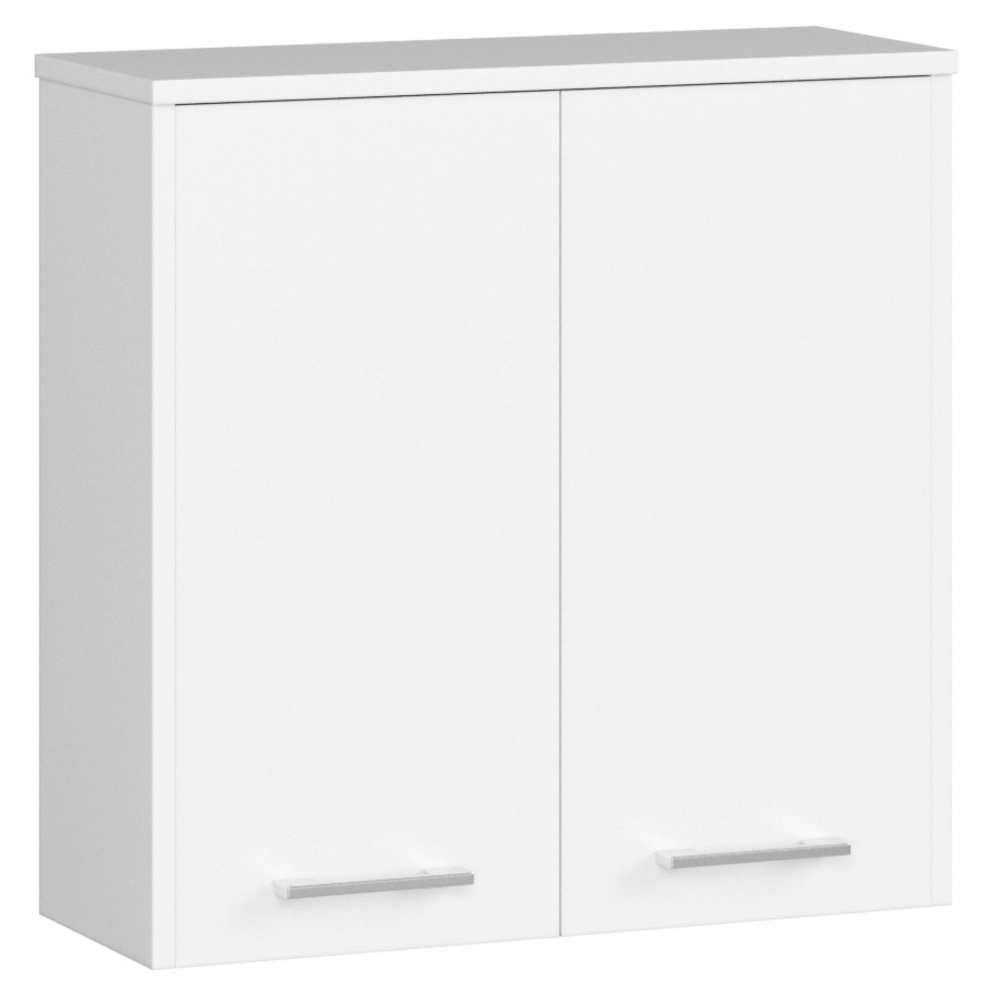 AKORD | Badezimmer‑Hängeschrank FIN W60 2D 2-türig | Hängeschränke Fürs Bad | Tür Links oder Rechtseitiger Montage | B60 x H60 x T22,5 cm | Gewicht 18 kg | Weiß