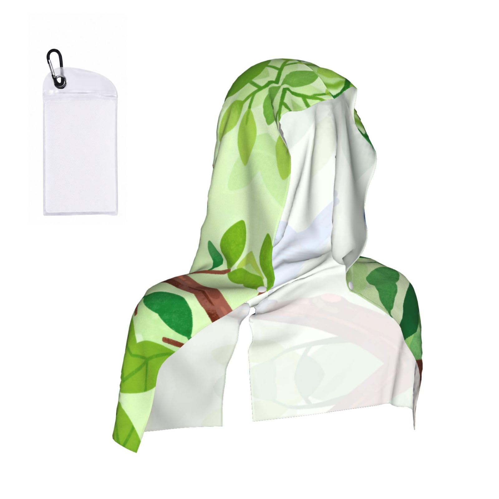 CNTDBU Blue Bird Branch Cooling Towel Hooded-Instant Chill Neck Cover for Sports, UV Cooling Rag for Running Gym
