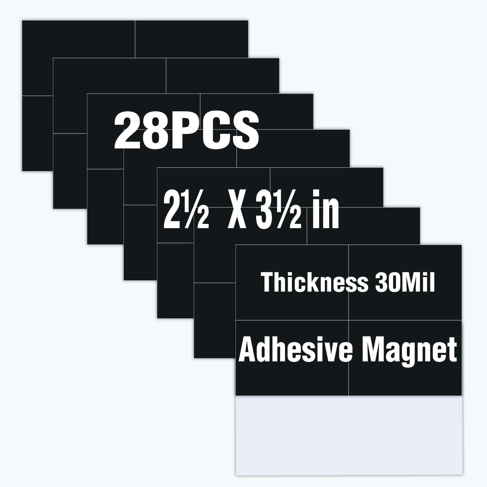 30Mil Small Magnetic Sheet with Adhesive Backing - Magnet Stickers for Classroom Decorations- Teacher Must Have - Teacher Supplies,Small Index Card 2.5x3.5 for Pictures,28 Pack
