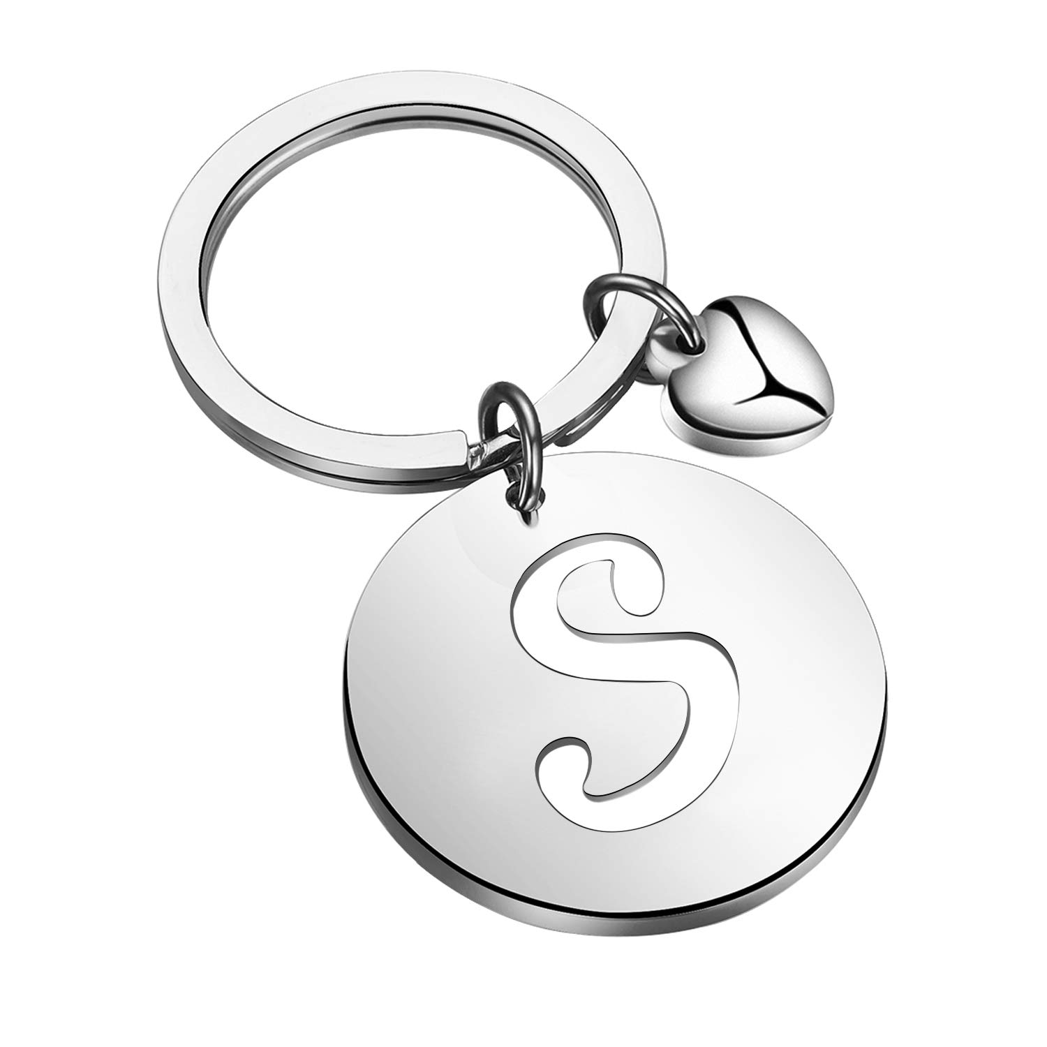 HOLLP Initial Disc Charm Keychain 26 Initial Letter Alphabet Key Ring A-Z Initial English Charm Keychain