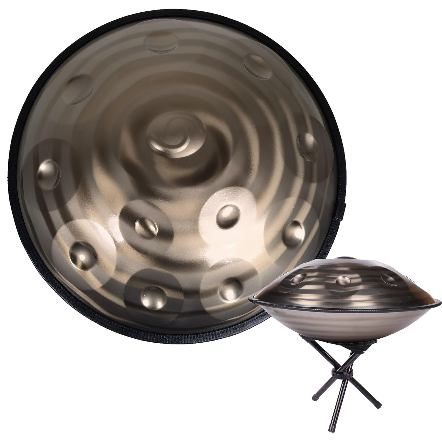 Tambor de Acero Handpan 432/440Hz en D Minor 9/10/12 Notas Handpan para Curación de Sonido, Meditación Personal, Percusión Armónica de Tambor de 22 Pulgadas/12 Notes/432Hz