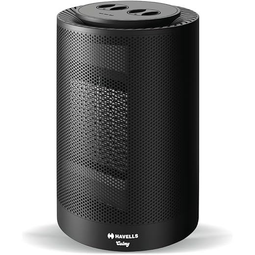 Havells CALMY PTC Heater 1200W Ceramic Heating Element Room Heater With Oscillation, Black