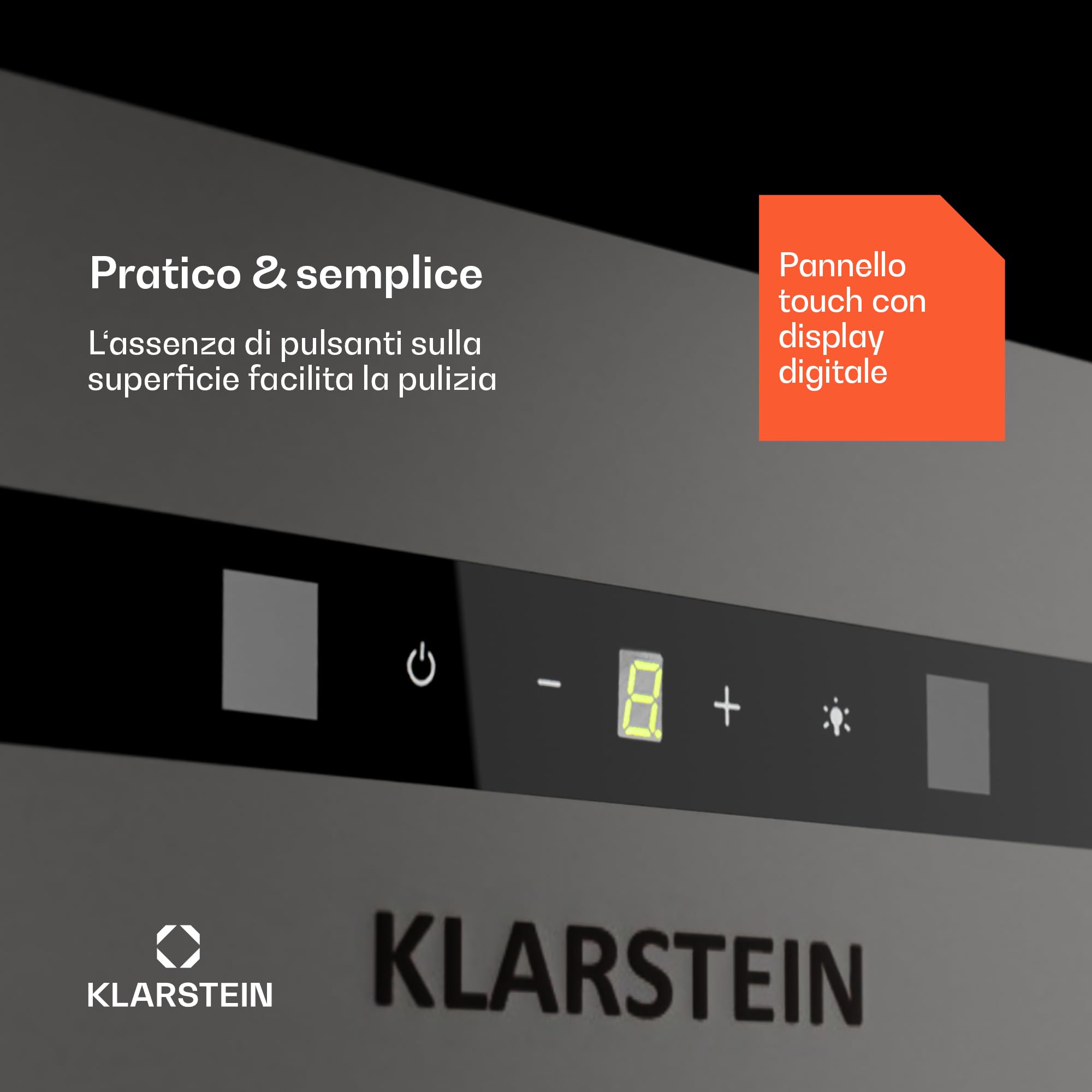 Klarstein Cappa Aspirante a Incasso 52cm, Cappa Cucina con Filtro, Cappa Aspirante Cucina in Alluminio, Cappa Incasso con Flusso d'Aria 439m³/h, Illuminazione LED, Timer, Cappa Aspirante Filtrante