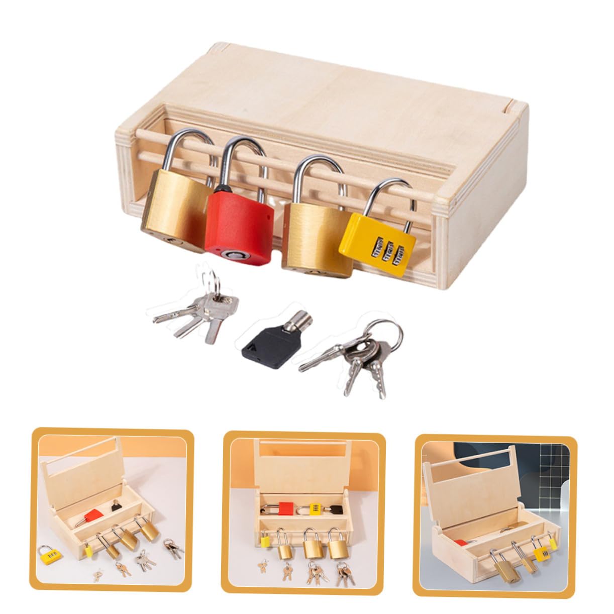 Mikikit Juguete Educativo de Madera para Juguete Interactivo para Pequeños Hogar Años Preescolar de Desbloqueo