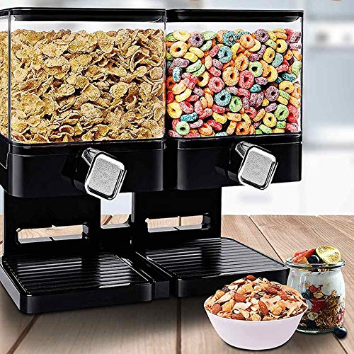 Dispensador de alimentos secos doble blanco de 17.5 oz para cocina 5